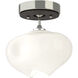 Ume 1 Light 6.3 inch Sterling and Oil Rubbed Bronze Semi-Flush Ceiling Light in Sterling/Oil Rubbed Bronze, Frosted