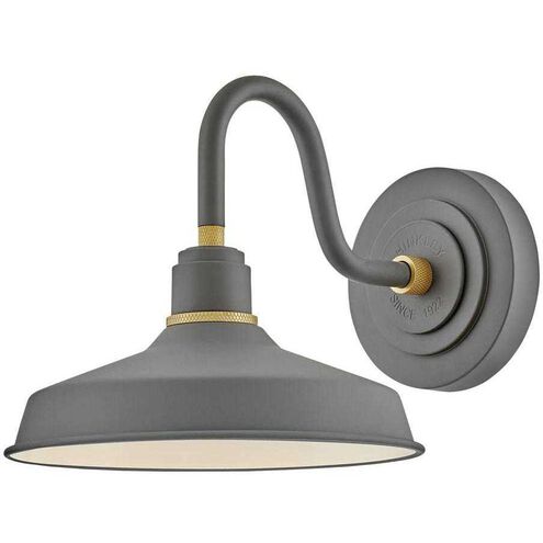 Foundry Classic Outdoor Barn Light in Dark Matte Grey, Gooseneck