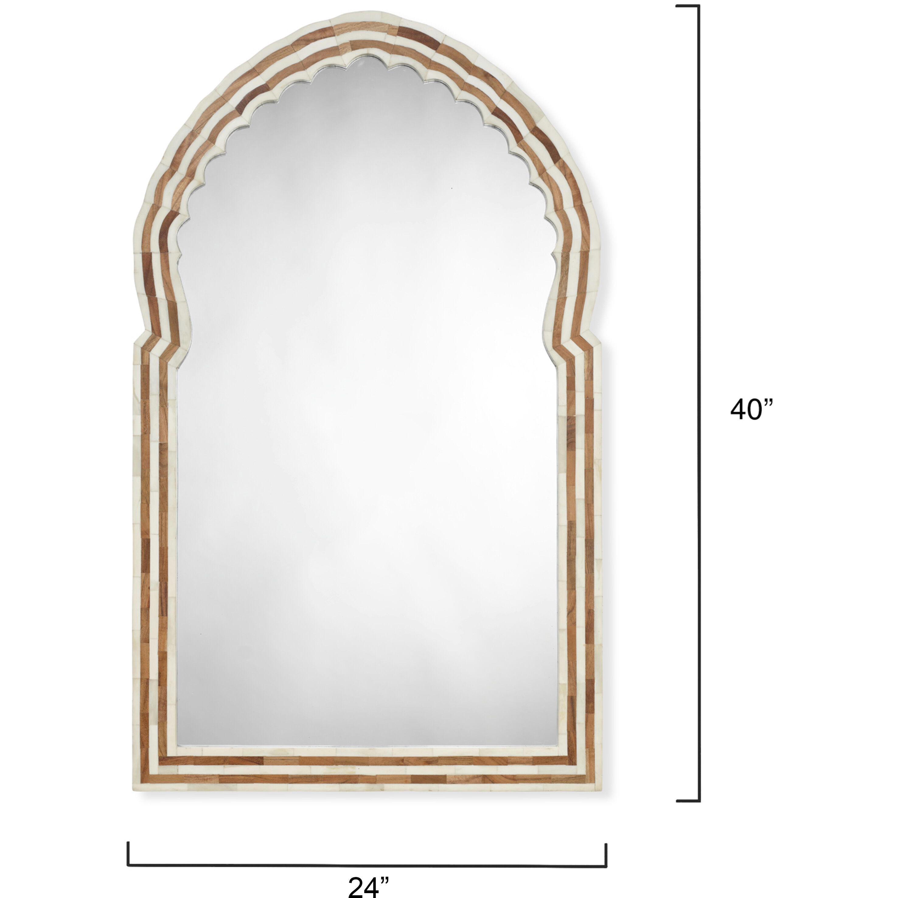 Bardot 40 X 24 inch Natural and Bone Mirror, Large