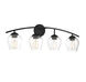 Transitional 4 Light 32.75 inch Matte Black Bathroom Vanity Light Wall Light