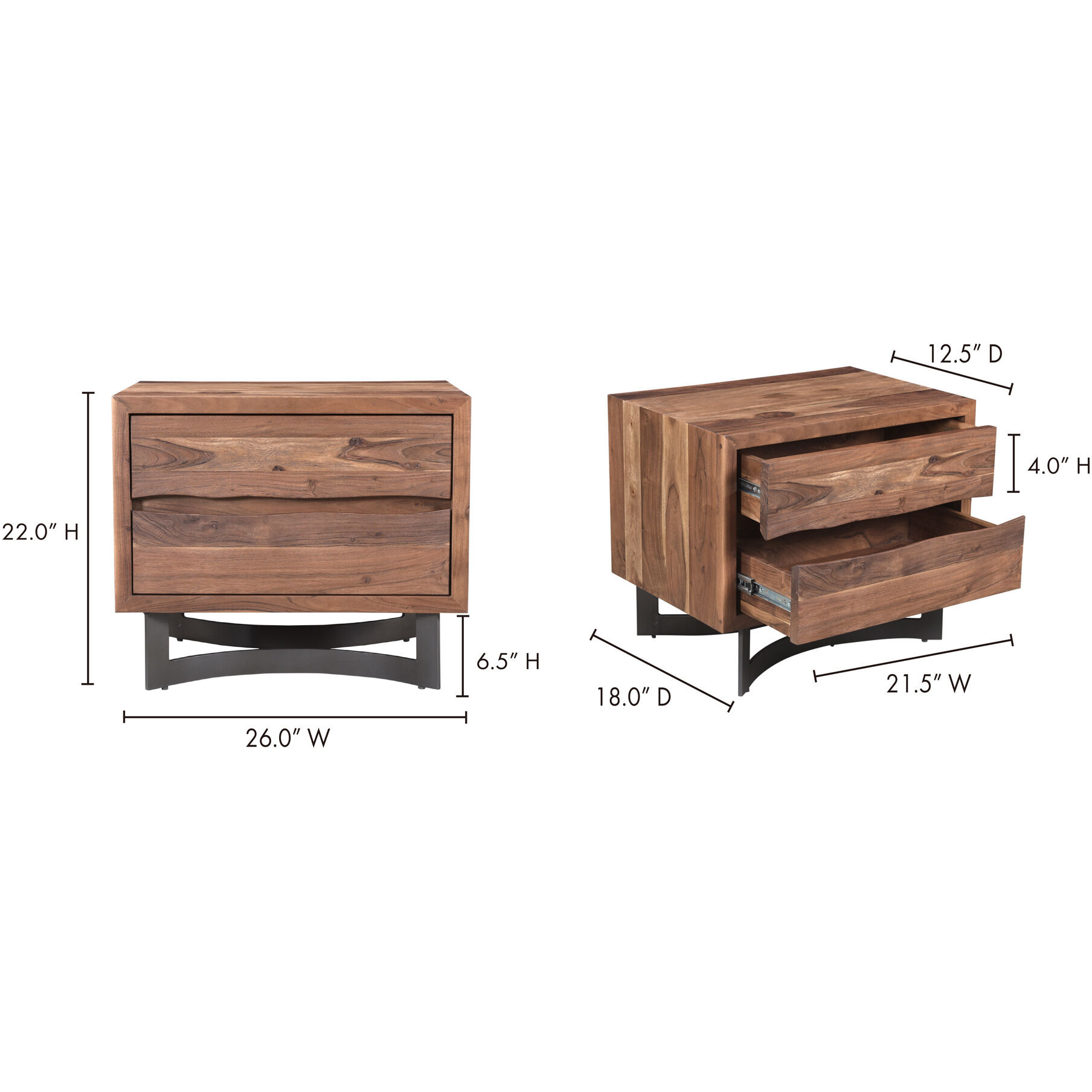 Bent 26 X 22 inch Natural Nightstand