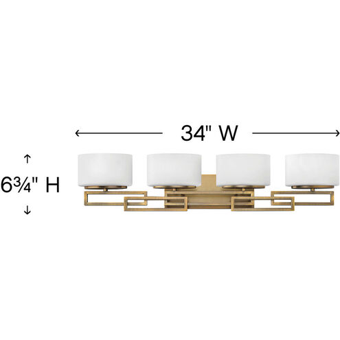 Lanza 4 Light 34 inch Brushed Bronze Vanity Light Wall Light