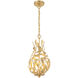 Broche 3 Light 9 inch Antique Gold Chandelier Ceiling Light
