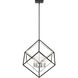 Dexter 4 Light 25 inch Matte Black with Polished Chrome Accents Pendant Ceiling Light