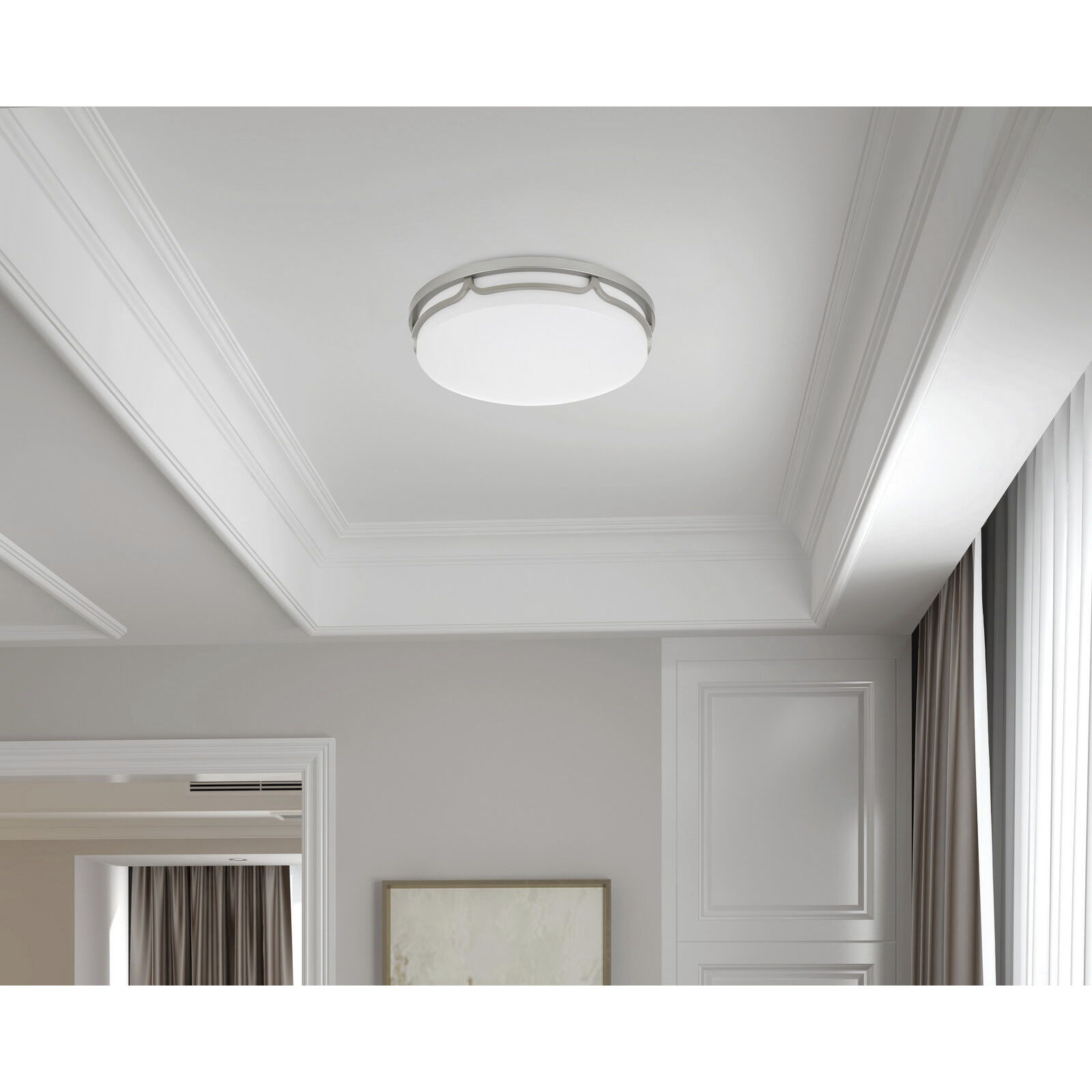 Signature 1 Light 14 inch Painted Steel Flush Mount Ceiling Light