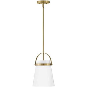 Tori LED 9 inch Lacquered Brass Pendant Ceiling Light, Semi-Flush Mount