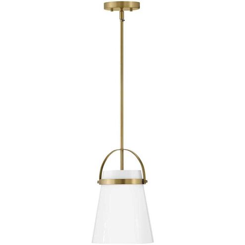 Tori LED 9 inch Lacquered Brass Pendant Ceiling Light, Semi-Flush Mount