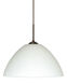 Tessa LED Bronze Pendant Ceiling Light in White Glass