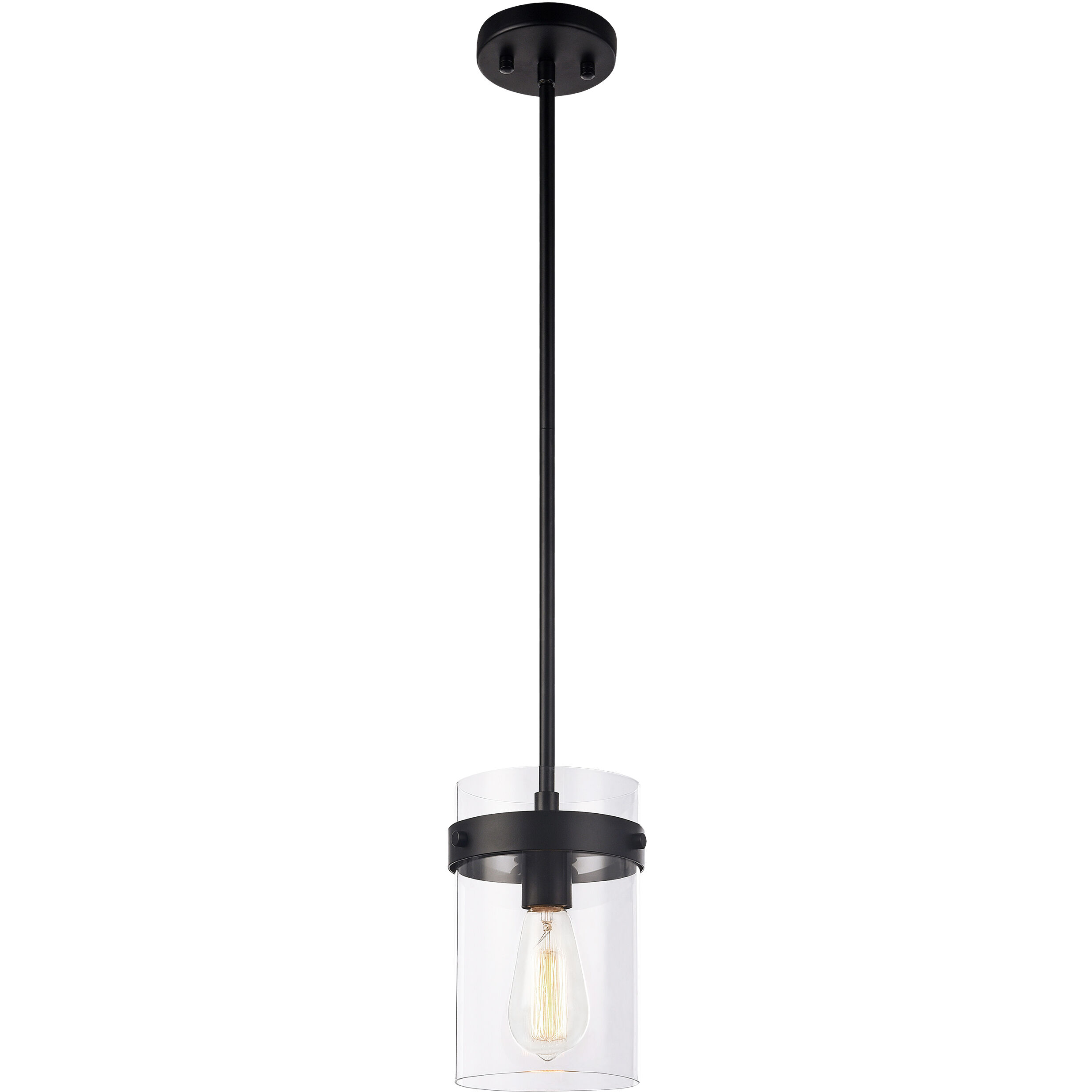 Zale 1 Light 6.88 inch Black Pendant Ceiling Light