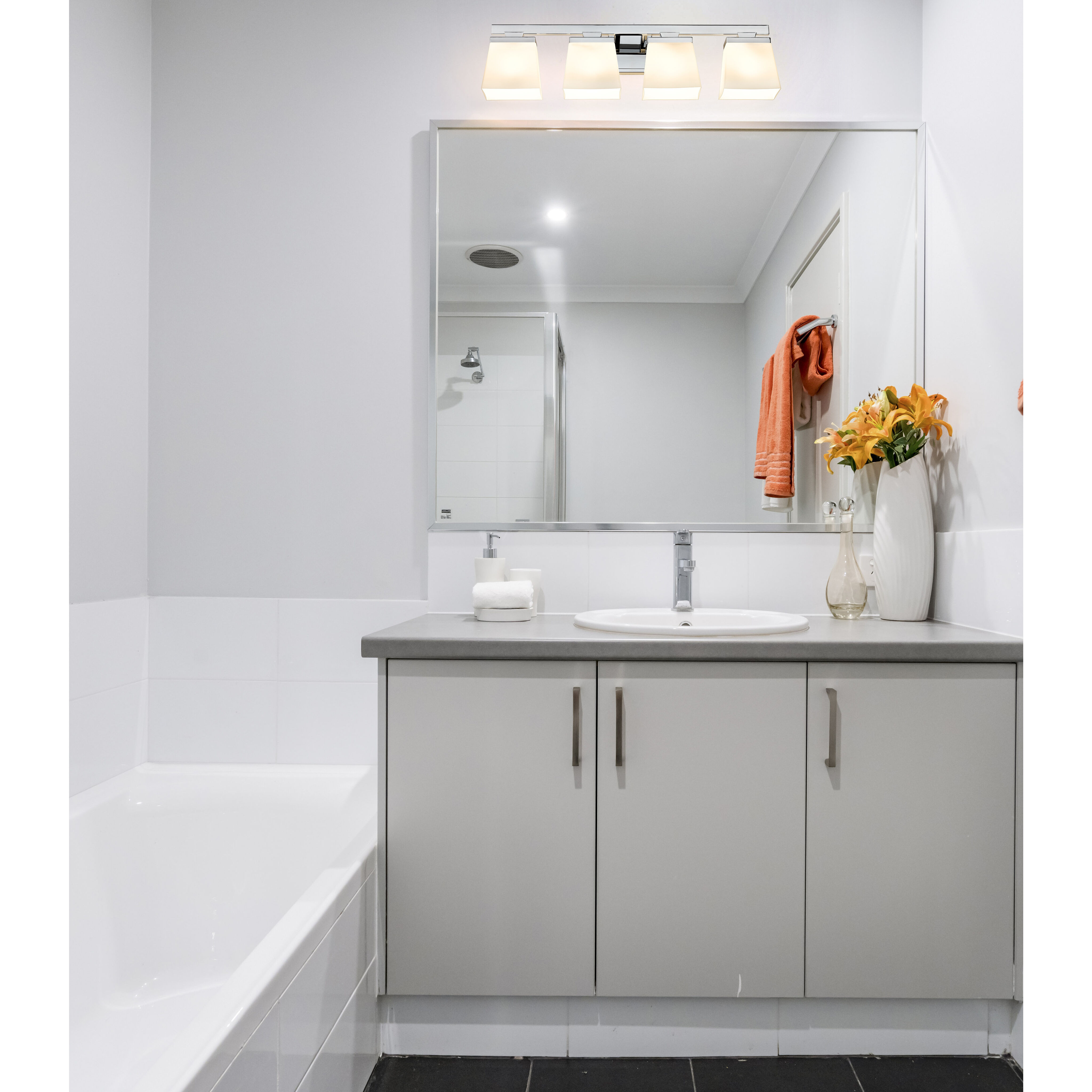 Astor 4 Light 29 inch Chrome Vanity Wall Light