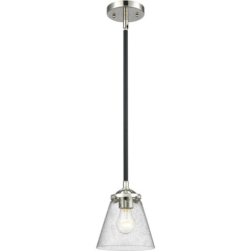 Nouveau Cone LED 6.25 inch Black Polished Nickel Mini Pendant Ceiling Light in Seedy, Nouveau