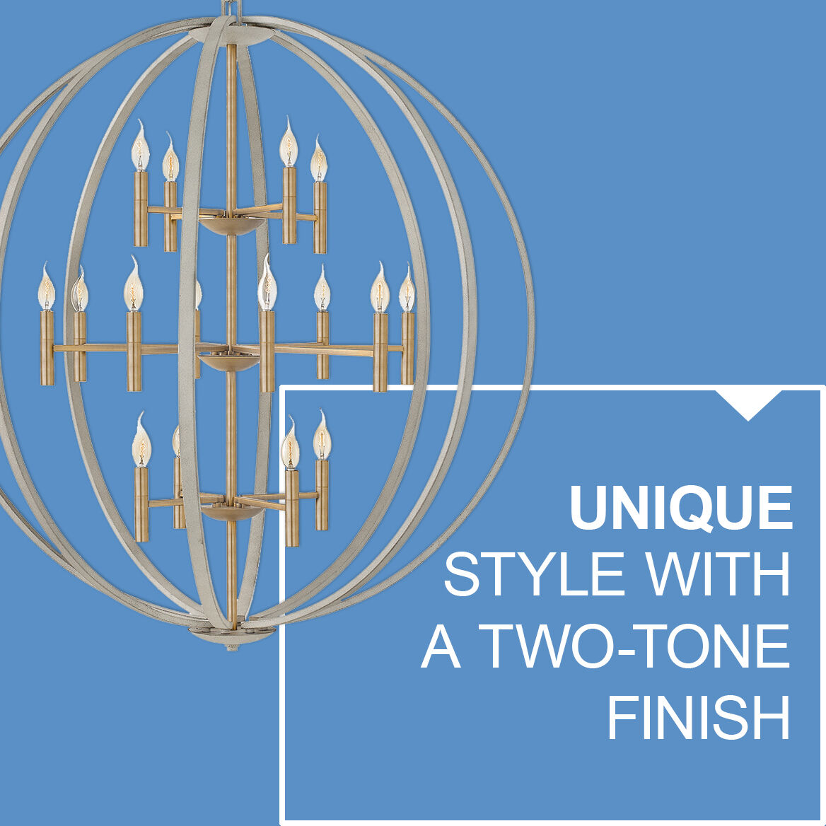 Euclid 16 Light 44 inch Cement Gray with Brushed Gold Indoor Chandelier Ceiling Light