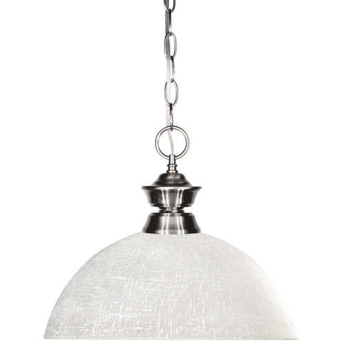 Shark 1 Light 14 inch Brushed Nickel Pendant Ceiling Light in White Linen Glass, 4.67