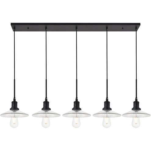 Waltz 5 Light 49 inch Black Pendant Ceiling Light