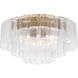 Torvento 7 Light 28 inch Legacy Brass Flush Mount Ceiling Light in Clear Handmade Glass