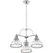 Grant 3 Light 24 inch Brushed Nickel Dinette Chandelier Ceiling Light in Clear Seedy Glass