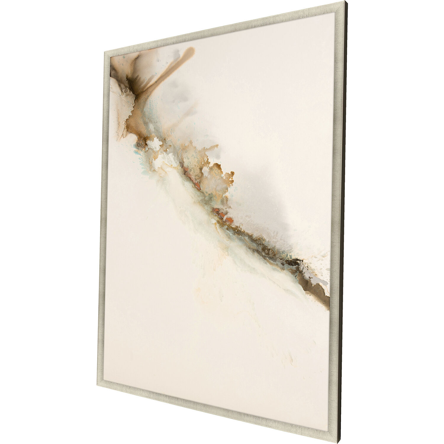 Peaceful Voyage Beige and Blue and Brown and Neutral Canvas