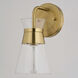 Harper LED 6.25 inch Natural Brass Bathroom Light Wall Light