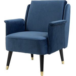 Valvet Blue and Black and Gold Single Sofa