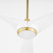 Ridley 58 inch Aged Brass with Studio White Blades Ceiling Fan