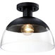 Rey 1 Light 13 inch Matte Black Semi Flush Mount Ceiling Light