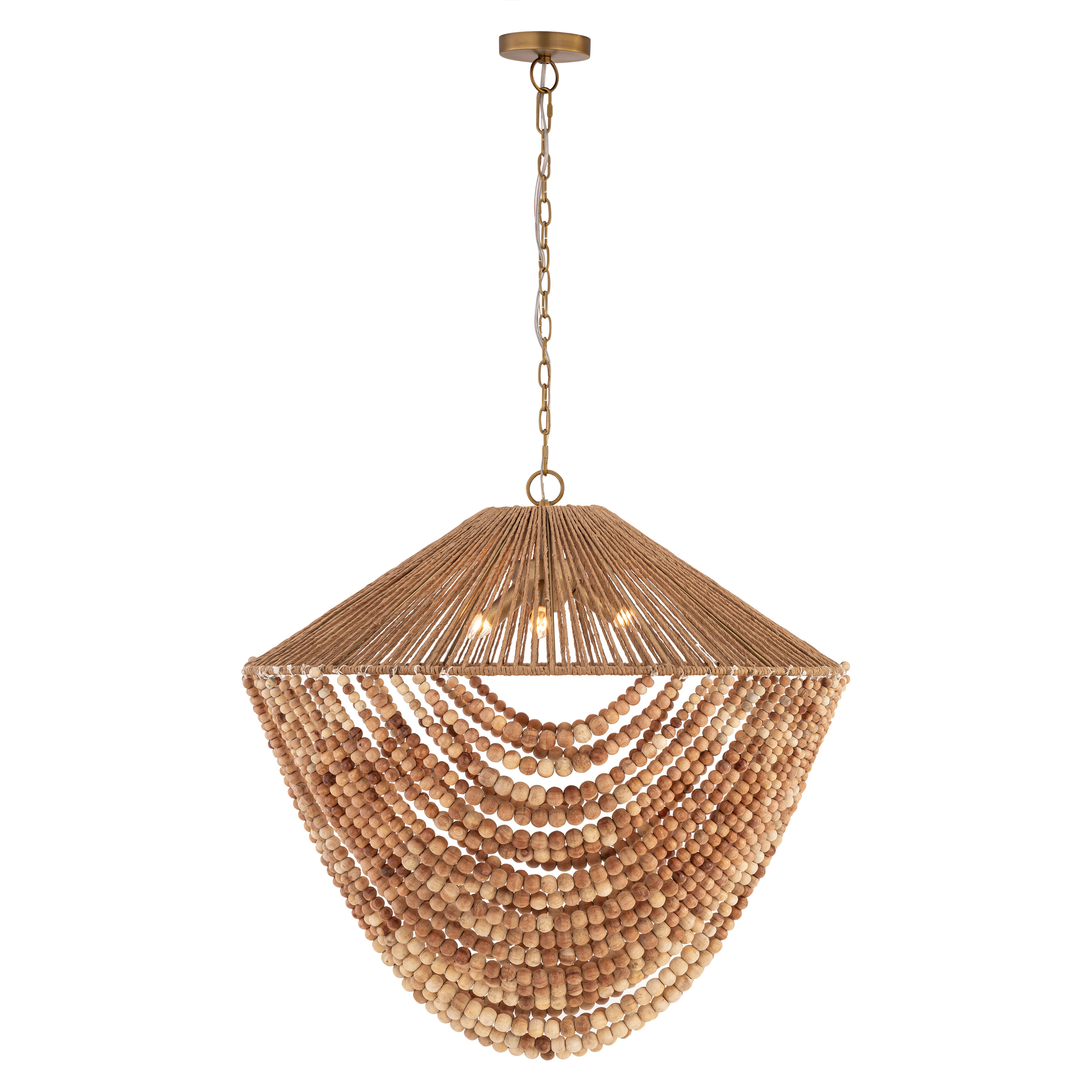 Virella 3 Light 26 inch Legacy Brass Pendant Ceiling Light