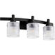 Stadium 3 Light 24 inch Noir Vanity Light Wall Light 