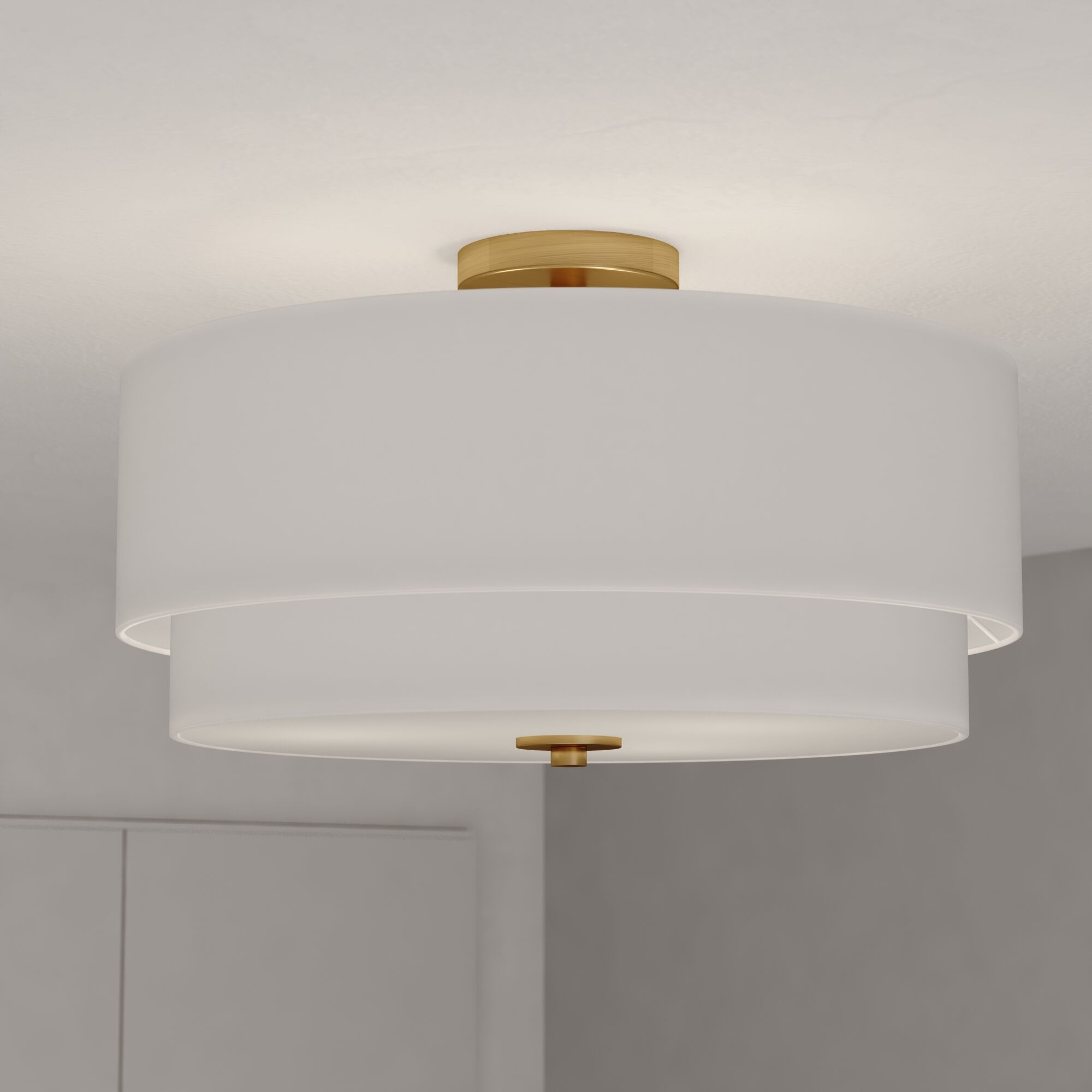 Burnaby LED 20.5 inch Matte Brass Semi-Flush Mount Ceiling Light