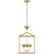 Julie Neill Alberto LED 14 inch Antique-Burnished Brass Open Cage Lantern Pendant Ceiling Light, Small