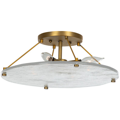Madison 4 Light 16 inch Stained Gold / Cast Glass Flush Mount Ceiling Light