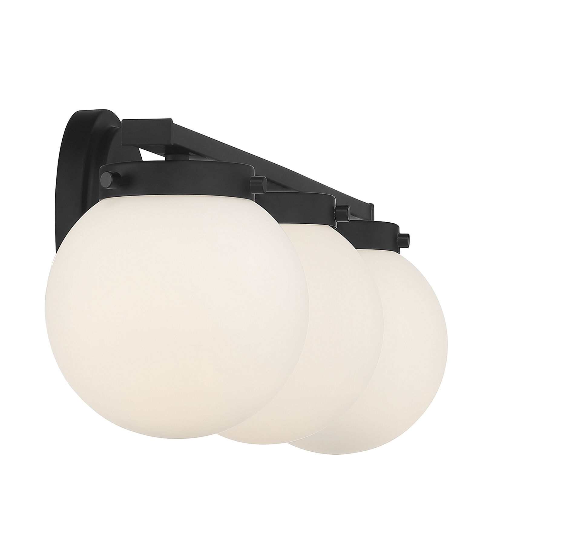 Mid-Century Modern 3 Light 24 inch Matte Black Bathroom Vanity Light Wall Light