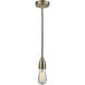 Fairchild Bare Bulb 1 Light 2 inch Antique Brass Mini Pendant Ceiling Light in Brown, Fairchild