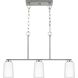 Adley 3 Light 26 inch Brushed Nickel Linear Chandelier Ceiling Light