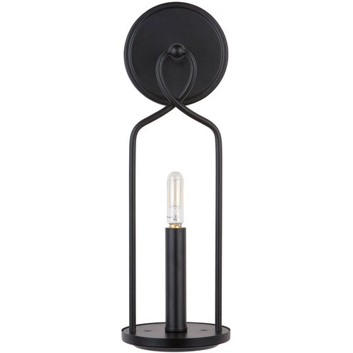 Sonnet 1 Light 5 inch Matte Black Sconce Wall Light