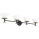 Tremolo 4 Light 42 inch Matte Black and Champagne Gold Vanity Light Wall Light