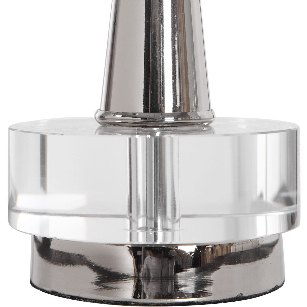 Azaria 33 inch 150 watt Polished Nickel and Crystal Buffet Lamp Portable Light