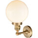 Franklin Restoration Large Beacon 1 Light 8 inch Brushed Brass Sconce Wall Light in Matte White Glass, Franklin Restoration