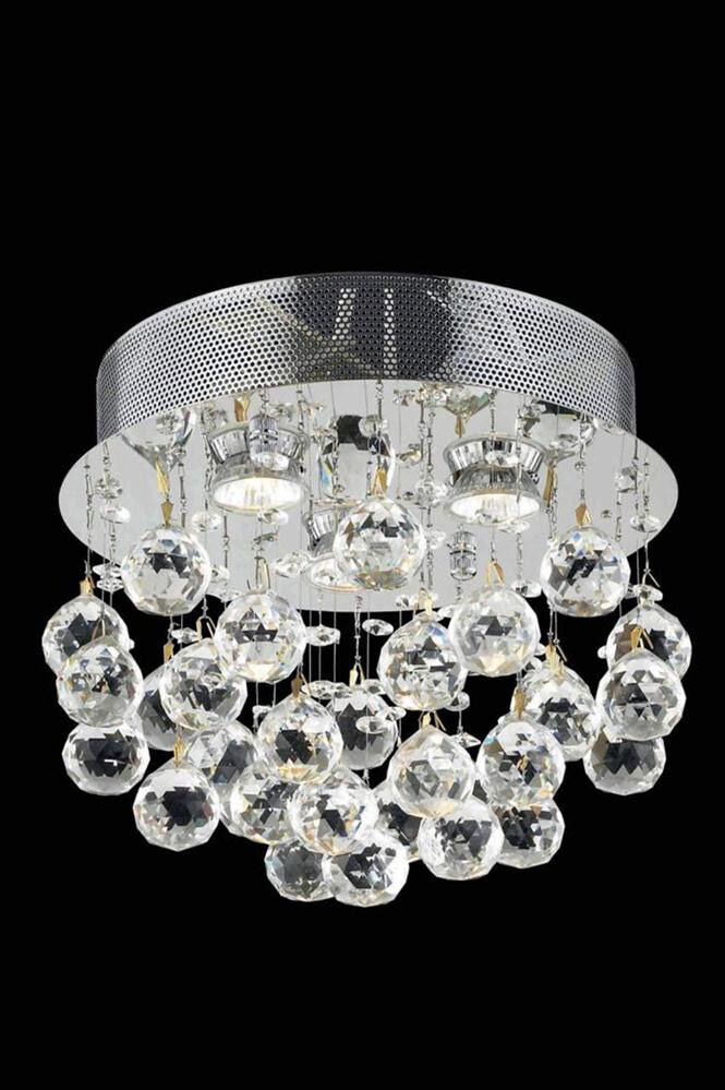 Galaxy 3 Light 13 inch Chrome Flush Mount Ceiling Light in Royal Cut