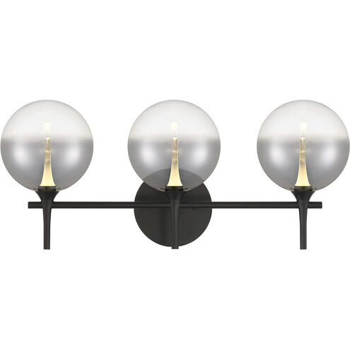 Iissa 3 Light 23.63 inch Black Vanity Light Wall Light in Amber