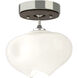 Ume 1 Light 6.3 inch Sterling and Bronze Semi-Flush Ceiling Light in Sterling/Bronze, Frosted