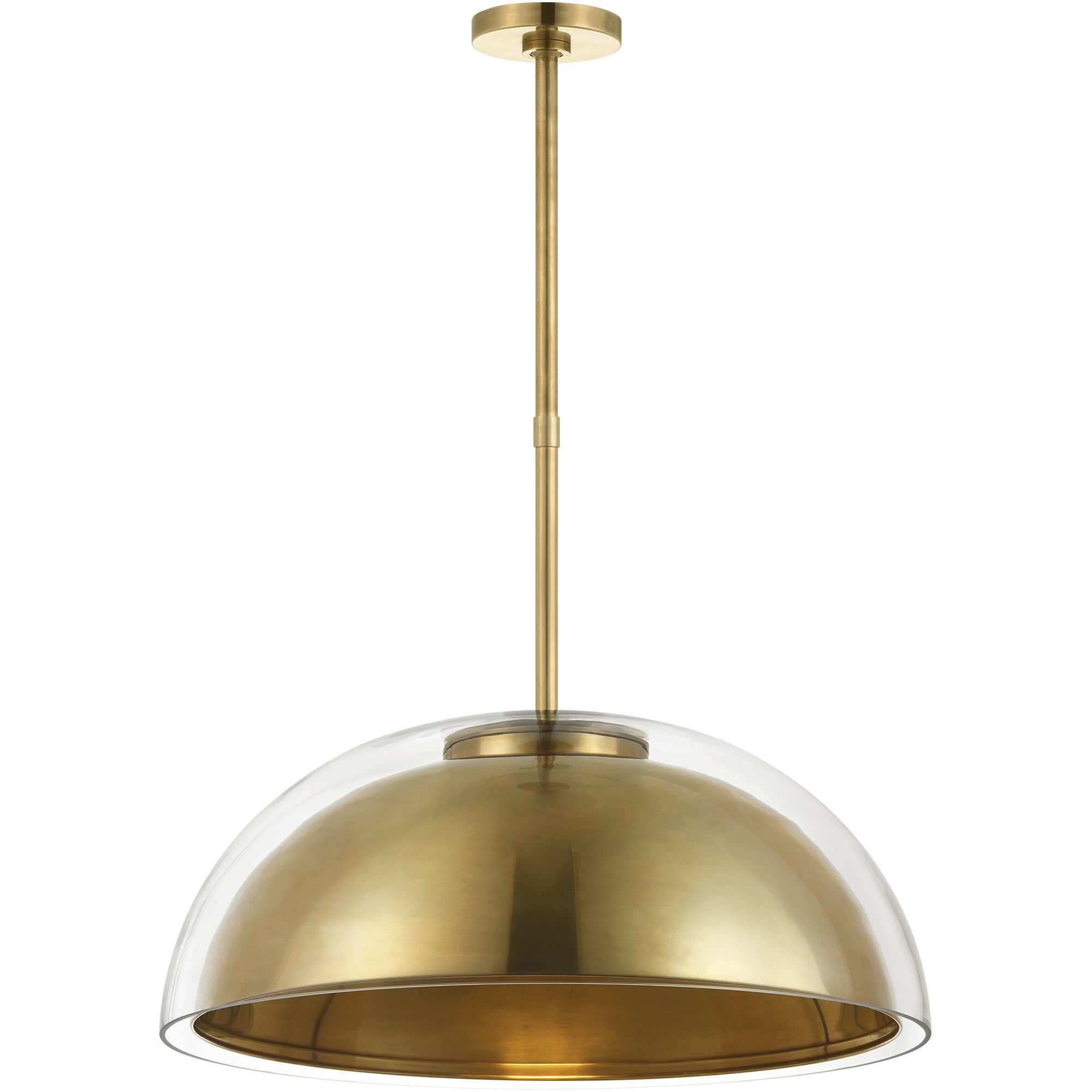 Mick De Giulio Lusi LED 23.8 inch Hand-Rubbed Antique Brass Pendant Ceiling Light