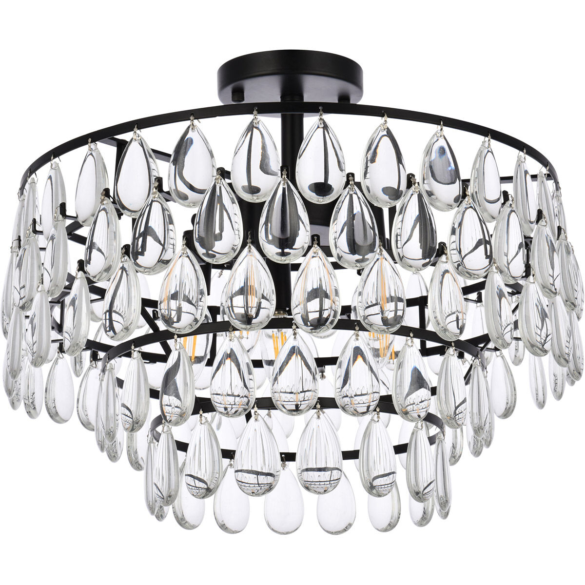 Mila 5 Light 18 inch Black Flush Mount Ceiling Light