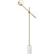 Orson 71 inch 7.00 watt Satin Brass with White Floor Lamp Portable Light