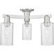 Arcadia Clymer 3 Light 21.38 inch Brushed Satin Nickel Semi-Flush Mount Ceiling Light in Seedy