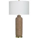 Cameron 32 inch 100 watt Konya Gold and White Table Lamp Portable Light