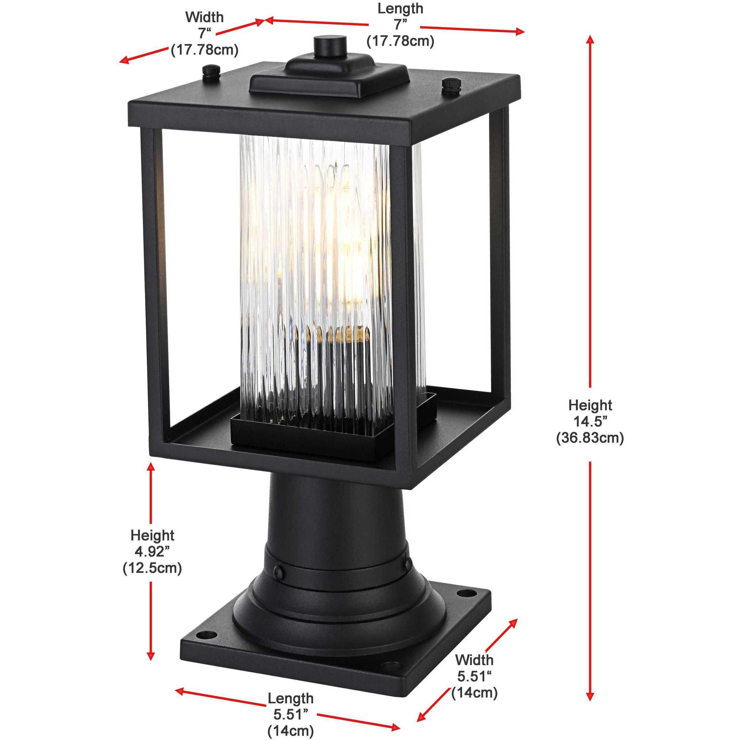 Dover 1 Light 14.5 inch Black Outdoor Post Light