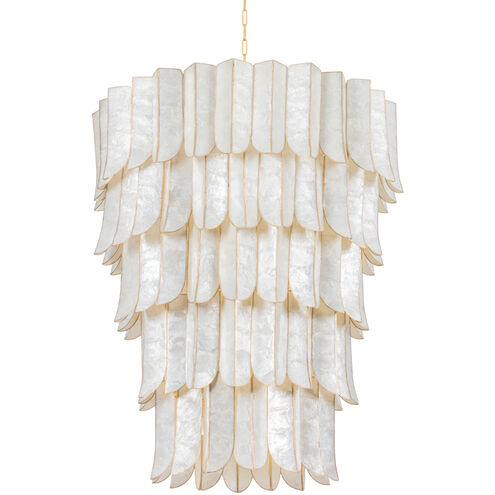 Cartagena 27 Light 39.5 inch Vintage Gold Leaf Chandelier Ceiling Light