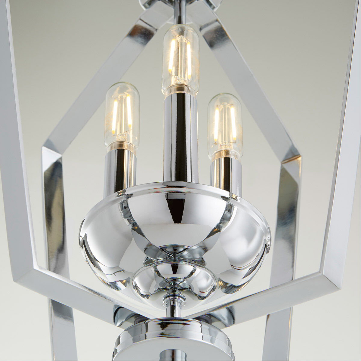 Fort Worth 3 Light 13 inch Chrome Mini Chandelier Ceiling Light, Quorum Home
