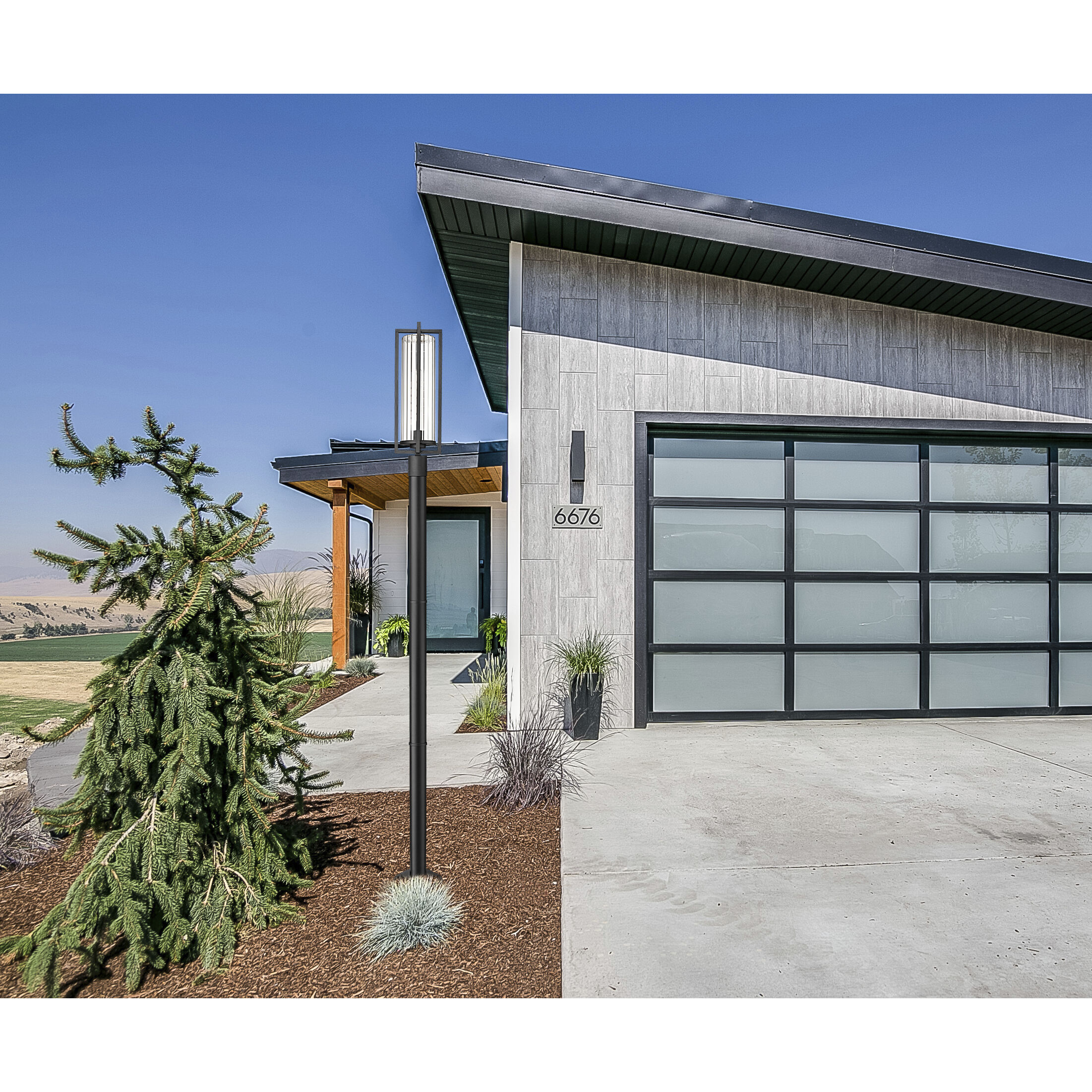 Aura 1 Light 99.5 inch Black Outdoor Post Mounted Fixture in G9