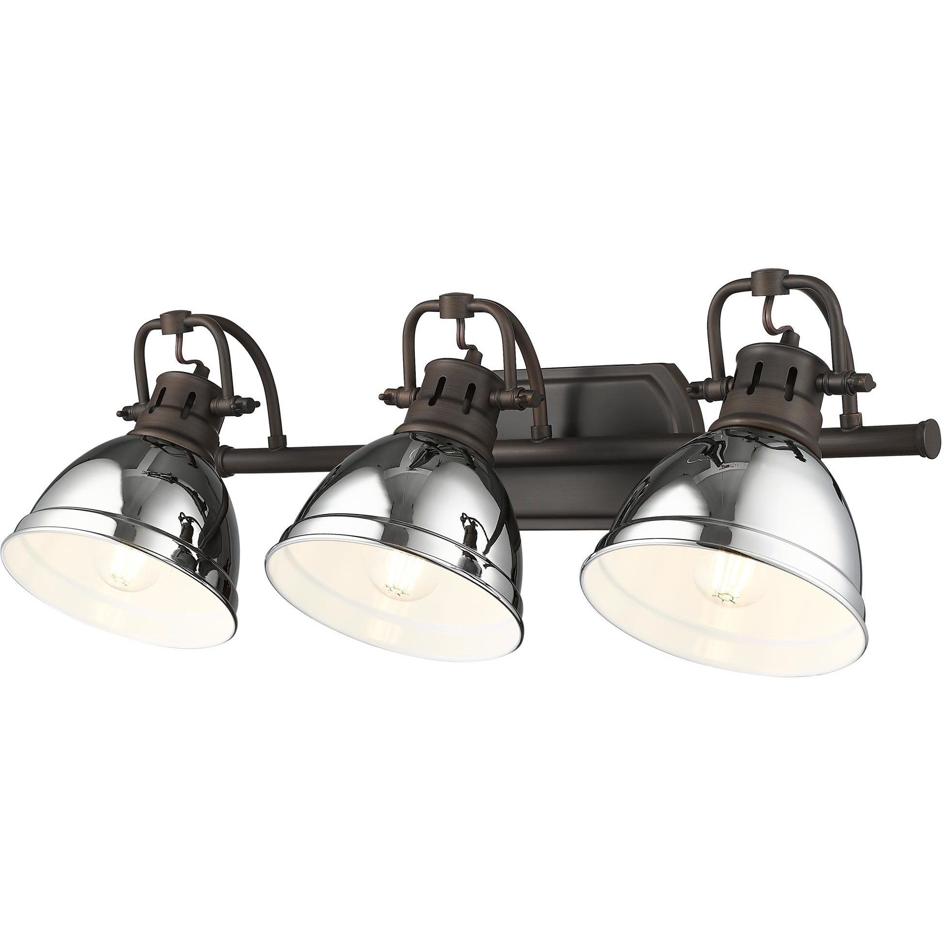 Yep Duncan Vanity Wall Light in Rubbed Bronze, Chrome